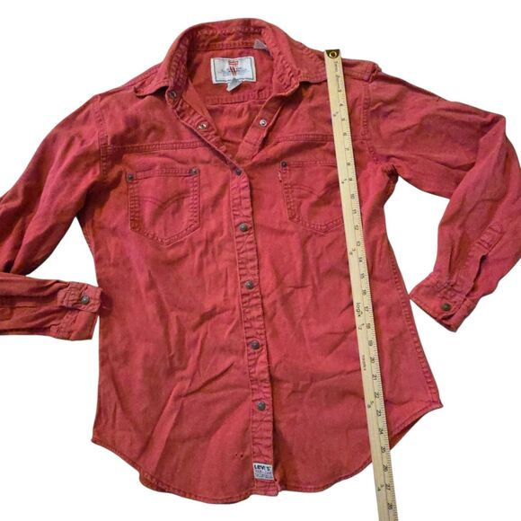 VTG Levi's Mens Medium Levi's Red Tab Grunge Shirt Distressed 90's Snap - Picture 5 of 6